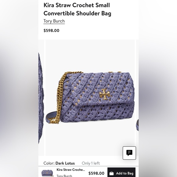 Tory burch Kira Straw Crochet Small Convertible Shoulder Bag - Picture 14 of 15